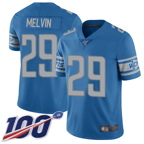 Detroit Lions Limited Blue Men Rashaan Melvin Home Jersey NFL Football #29 100th Season Vapor Untouchable